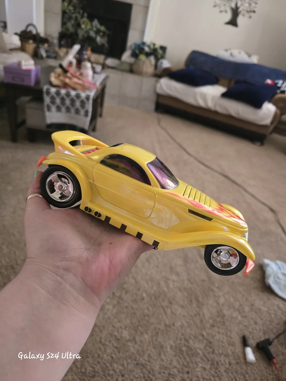 Yellow Flaming Hot Rod Toy Car - Kids Toys